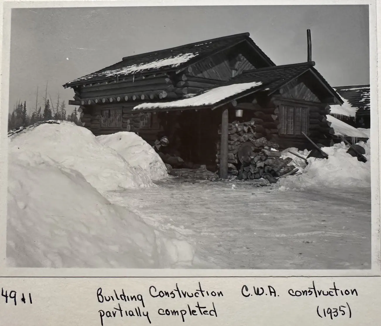 Cooks Run Cabin building construction partially completed