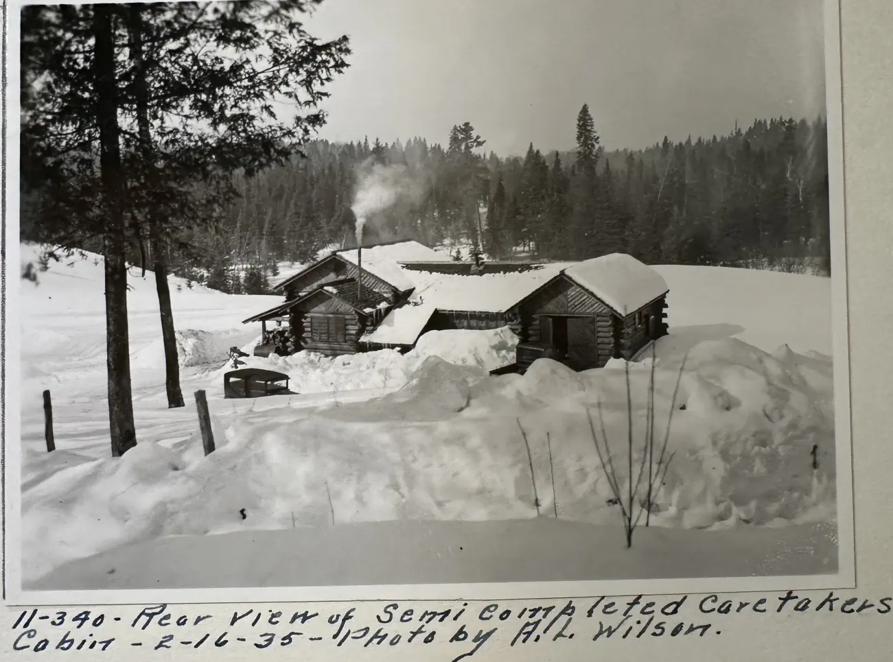 Cooks Run Cabin rear view of semi-completed caretakers cabin