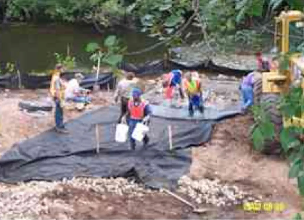 Watershed Coalition work day for trail washout project