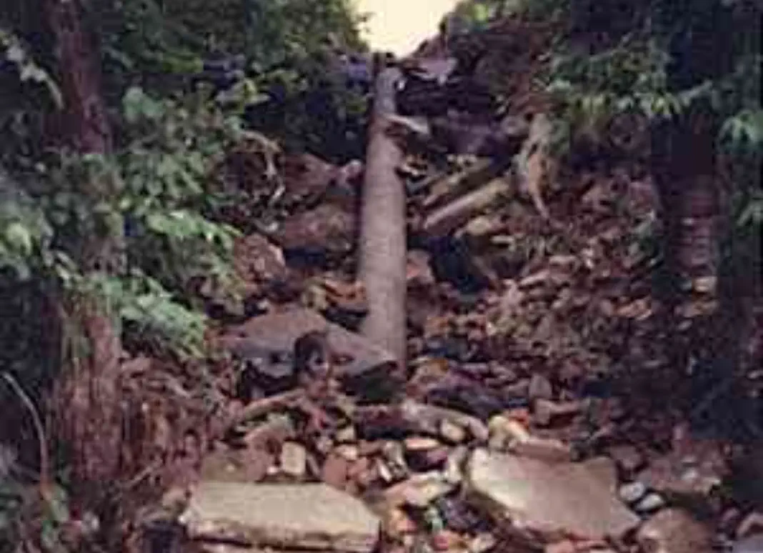 Broken storm drain pipe
