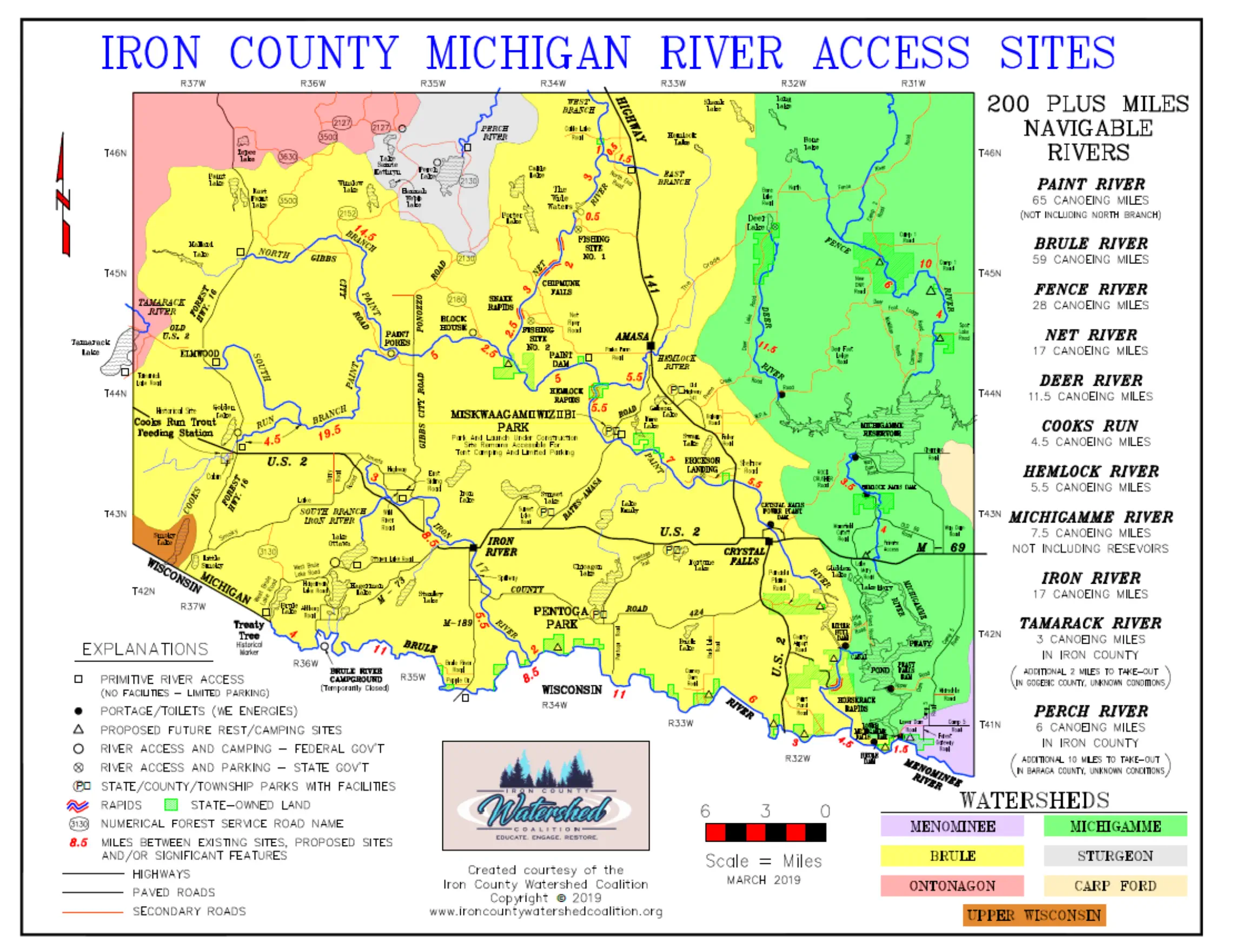 Iron County Michigan River Access Map