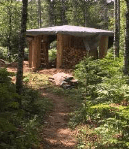 Construction of the roof for the eight sided building