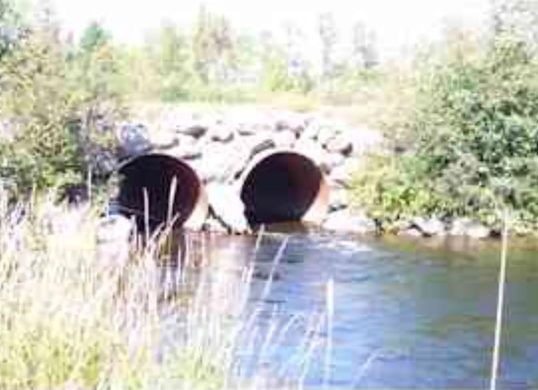 Original water flow through two culverts
