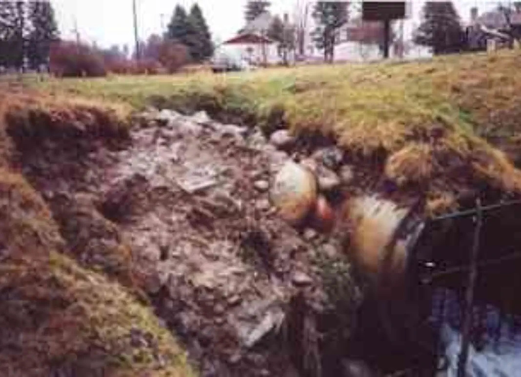 Washout over storm drain