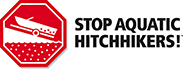 Stop Aquatic Hitchhikers with stop sign of boat on boat ramp